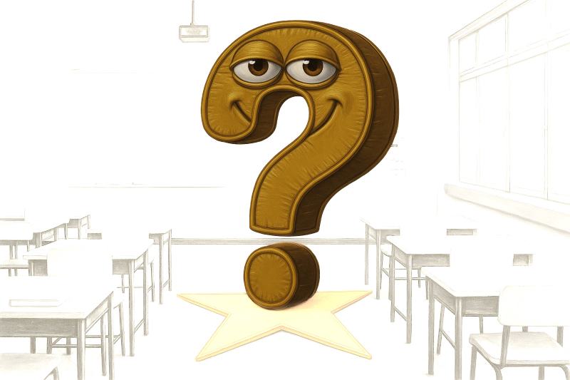 Smiling question mark.